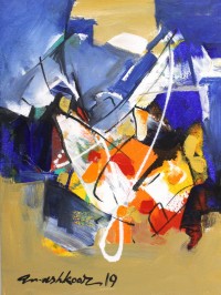 Mashkoor Raza, 12 x 16 Inch, Oil on Canvas, Abstract Painting, AC-MR-266